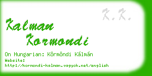 kalman kormondi business card
