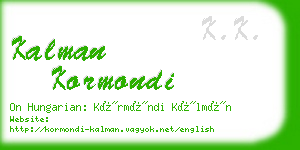 kalman kormondi business card